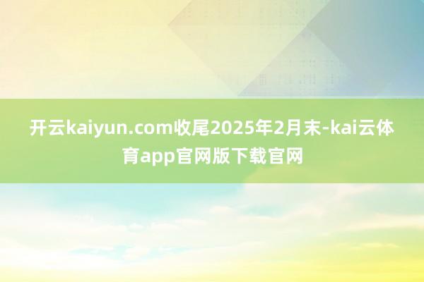 开云kaiyun.com收尾2025年2月末-kai云体育app官网版下载官网
