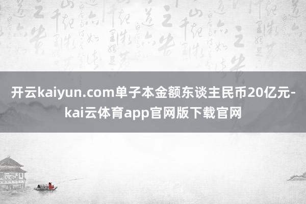 开云kaiyun.com单子本金额东谈主民币20亿元-kai云体育app官网版下载官网