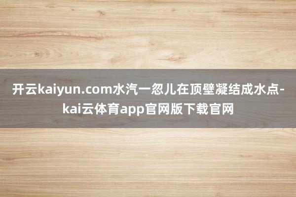 开云kaiyun.com水汽一忽儿在顶壁凝结成水点-kai云体育app官网版下载官网